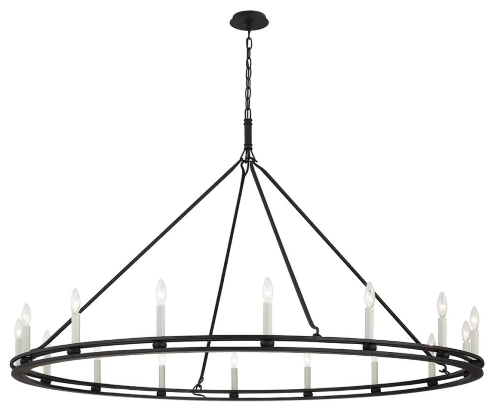 Sutton 16 Light Chandelier, Textured Black