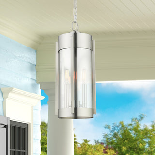 Livex Lighting Sheridan 2 Light Brushed Nickel Medium Outdoor Pendant Lantern