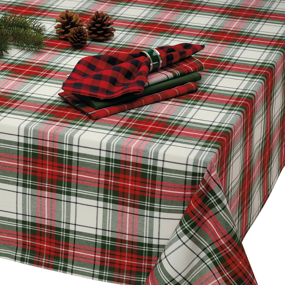 DII Christmas Plaid Tablecloth 52"x52"