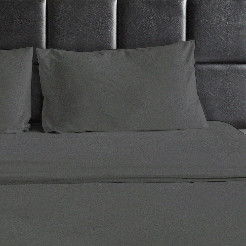 Bluff City Bedding, 1800 Thread Count 4-Piece Set, Gray, Cal King/King