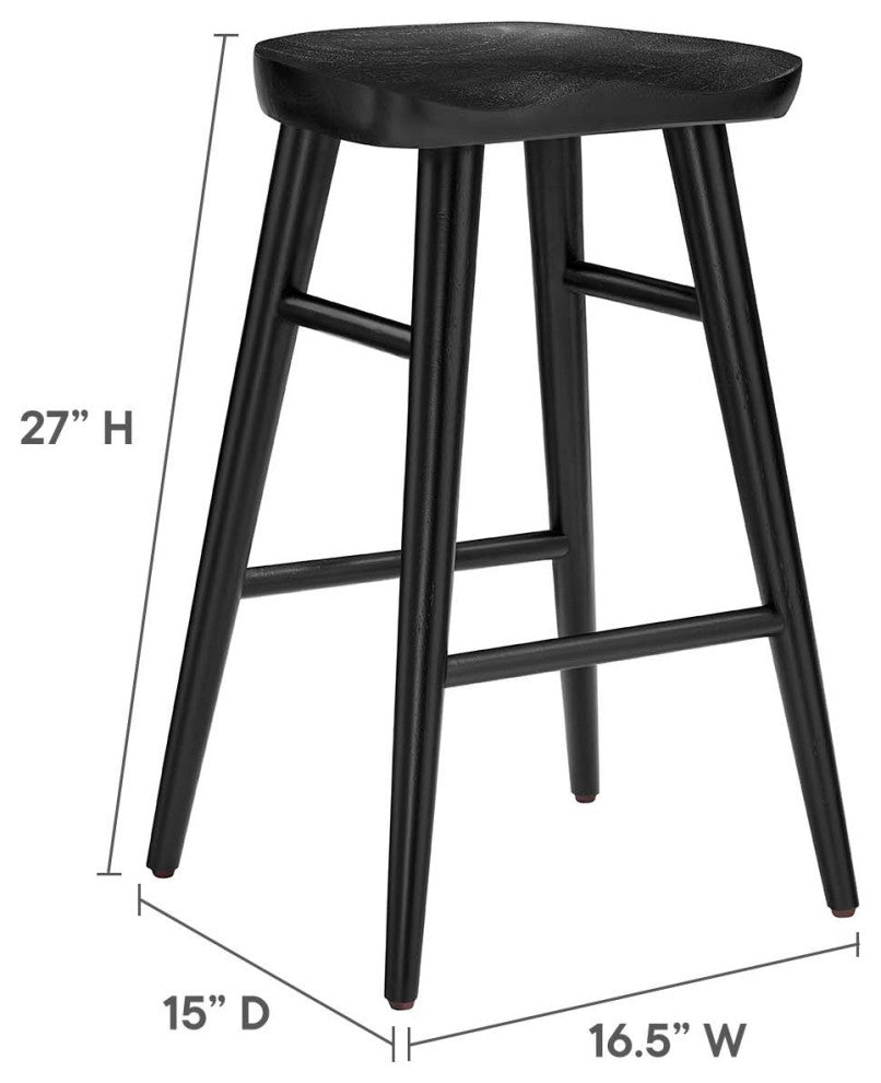 Saville Backless Wood Counter Stools - Set of 2