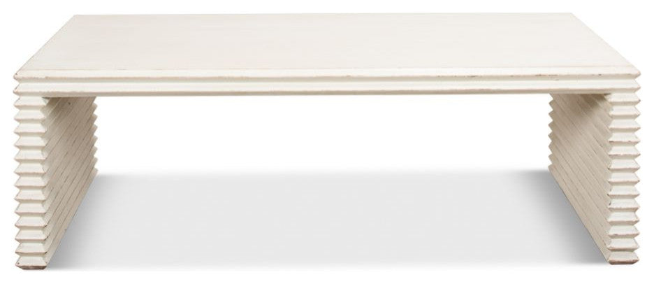 Stacked Cocktail Coffee Table Antique White