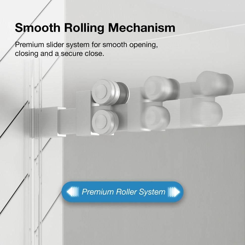 Selby Frameless Sliding Clear Alcove Shower Door, Satin Nickel, 72"