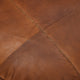 Geometric Handmade Leather Pouf, Recycled Foam With Fiber Fill, Cognac Color, Round, 18x18x18