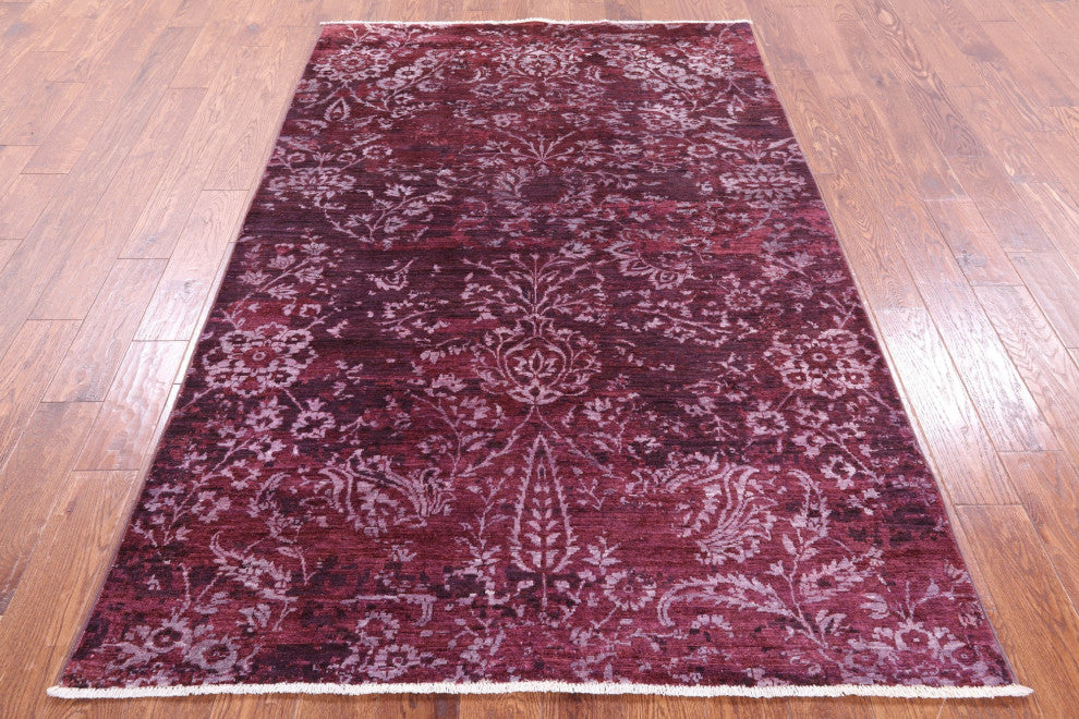 4' 10" X 7' 7" Modern Hand-Knotted Wool & Silk Rug - Q12734