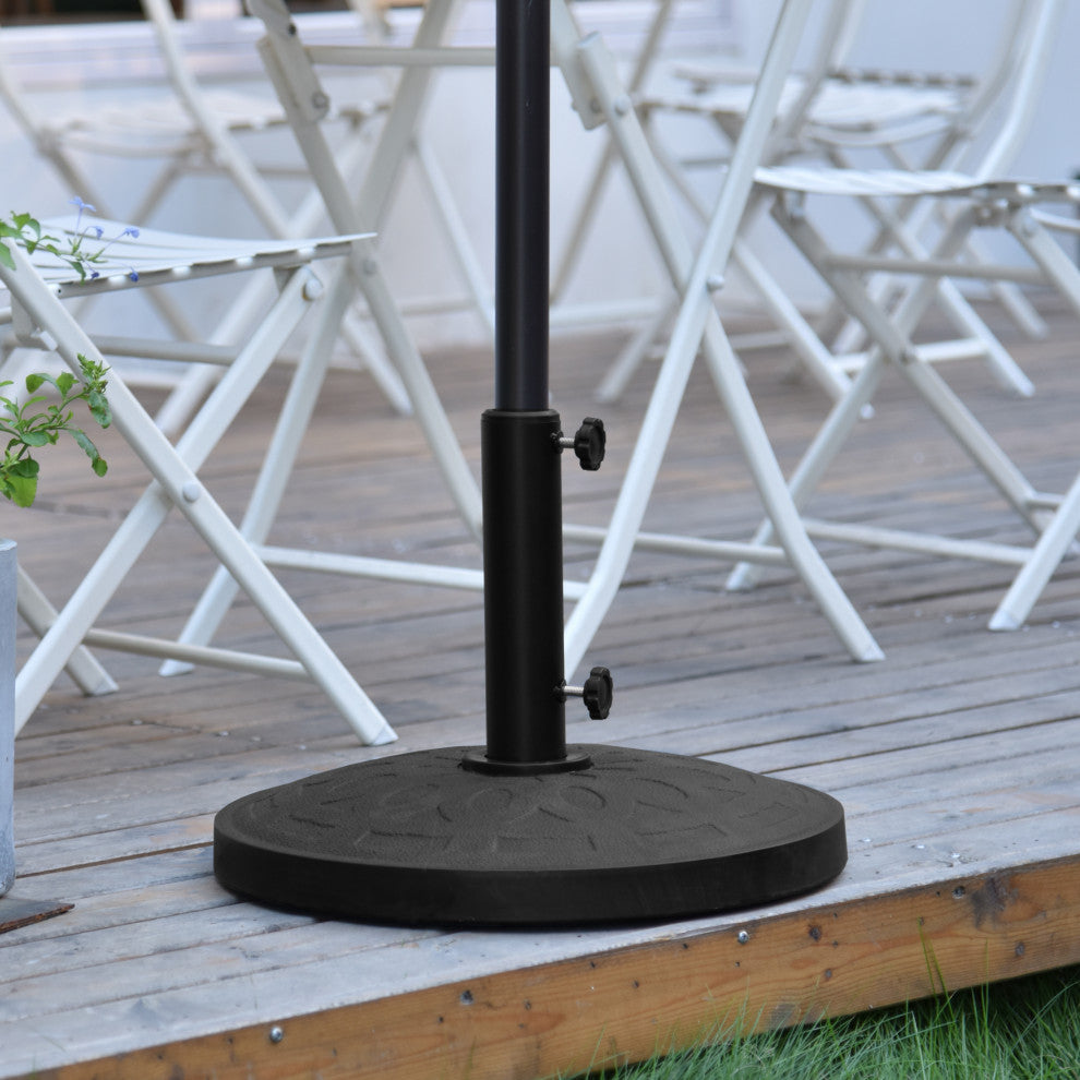 WestinTrends Round Resin Patio Umbrella Base w/ Decorative Pattern, Black