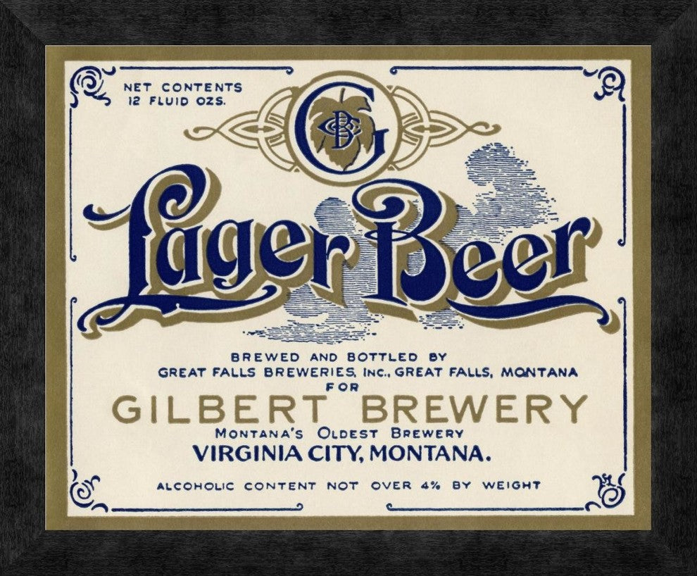 "Gilbert Brewery Lager Beer"  by Vintage Booze Labels, 18x15"