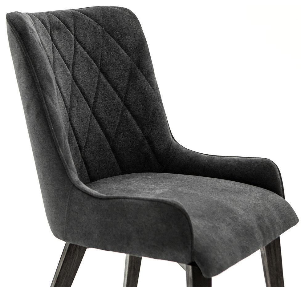 Alana Charcoal Upholstered Dining Chair, Set of 2