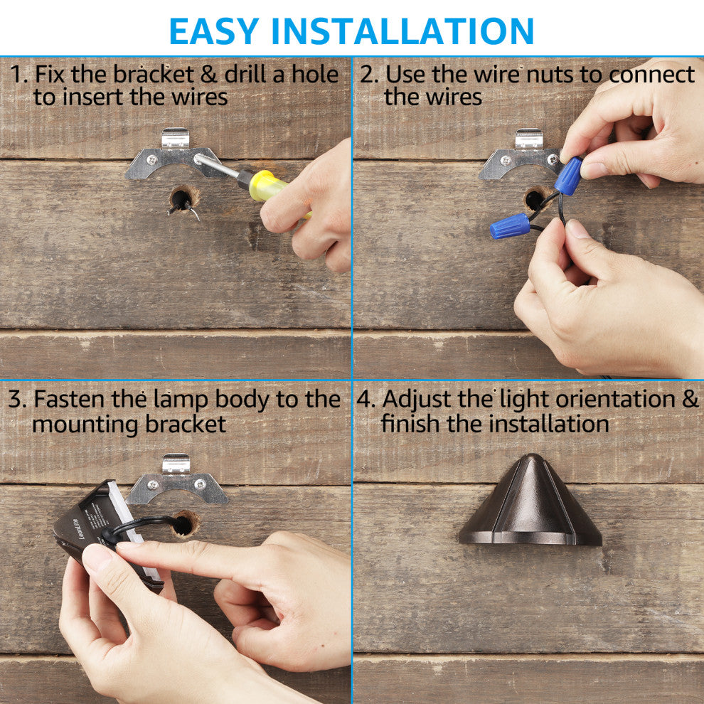 8-Pack LED 12-24V Deck Step Light, 4000K, Oil Rubbed Bronze