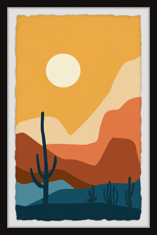 "Cactus Sunshine" Framed Painting Print, 12x18
