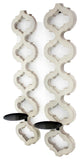 23.5" x 5.25" x 5.75" White Minimalist Candle Holder Sconce Set