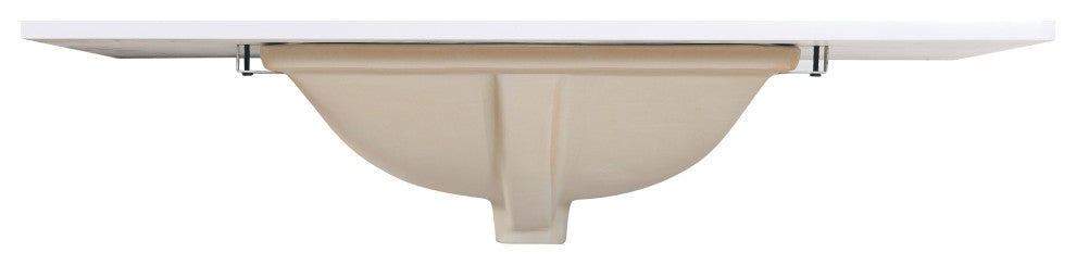 Viterbo 37"  Engineered stone Vanity Top in White with White Sink