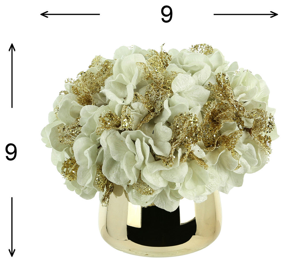 Hydrangea Holiday Arrangement in a Glass Vase