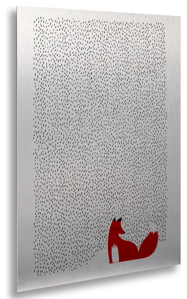 Robert Farkas 'Black Grass' Floating Brushed Aluminum Art