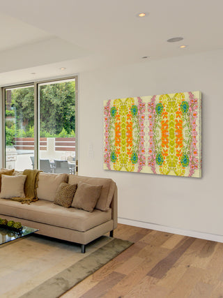 "Snapdragons Textile" Painting Print on Wrapped Canvas