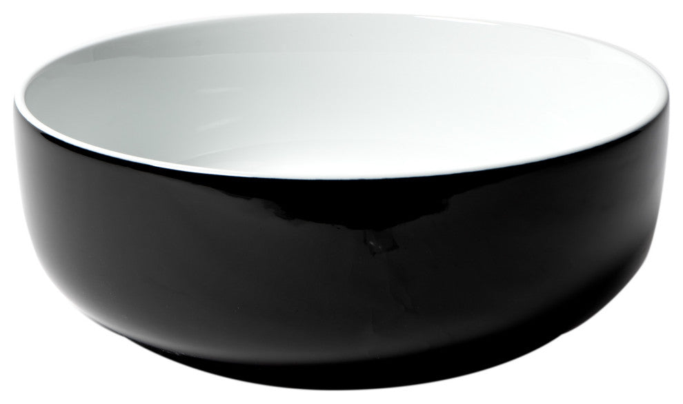 Alfi Brand Abc908 Black/White 15" Round Above Mount Ceramic Sink