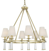 Crystorama 8867-AG, 8-Light Chandelier, Aged Brass