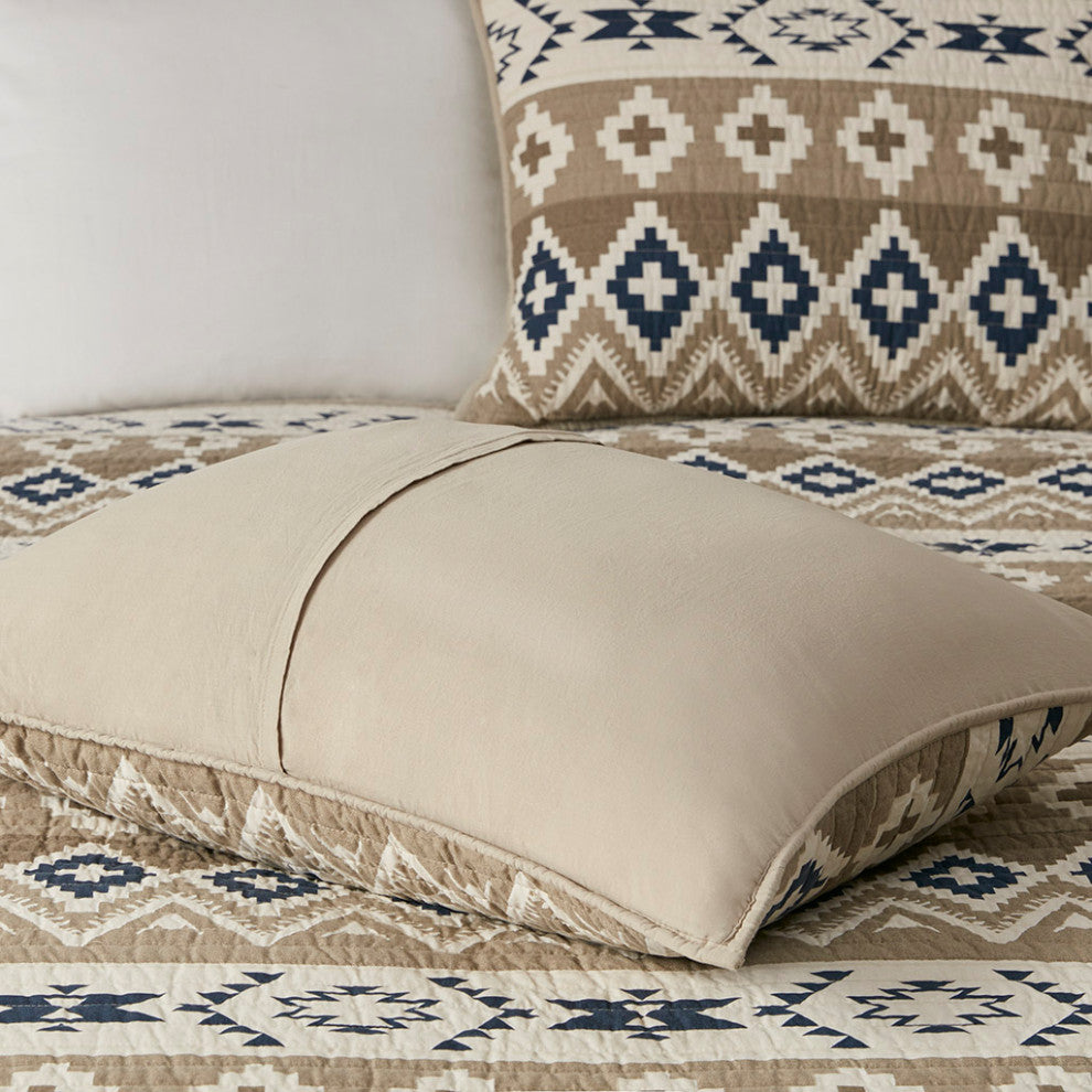 Woolrich Montana Printed Cotton Oversized Quilt Mini Set, Tan