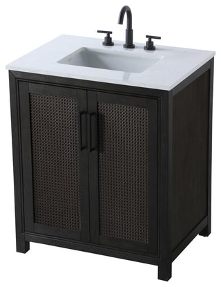 Home Living 30" Single Bathroom Vanity, Chocolate Oak