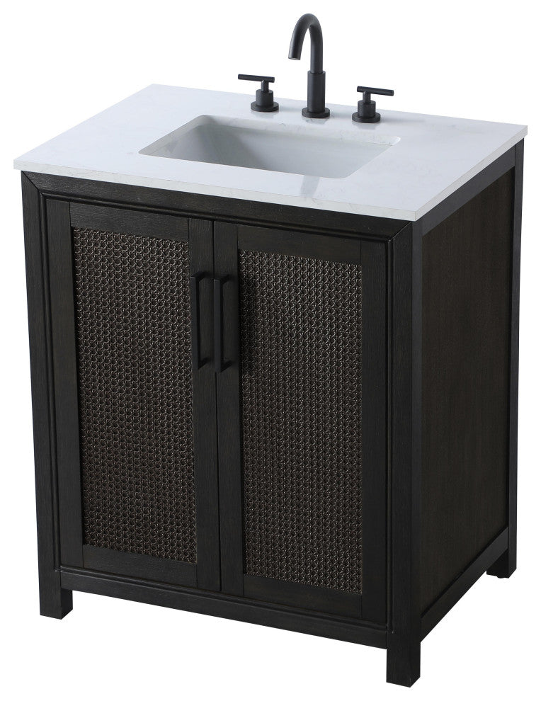 Home Living 30" Single Bathroom Vanity, Chocolate Oak