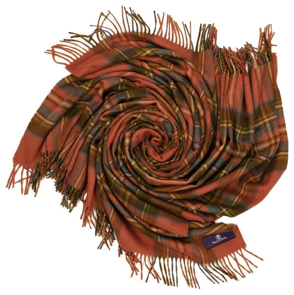 Prince of Scots Highland Tweed Merino Wool Throw, Antique Royal Stewart