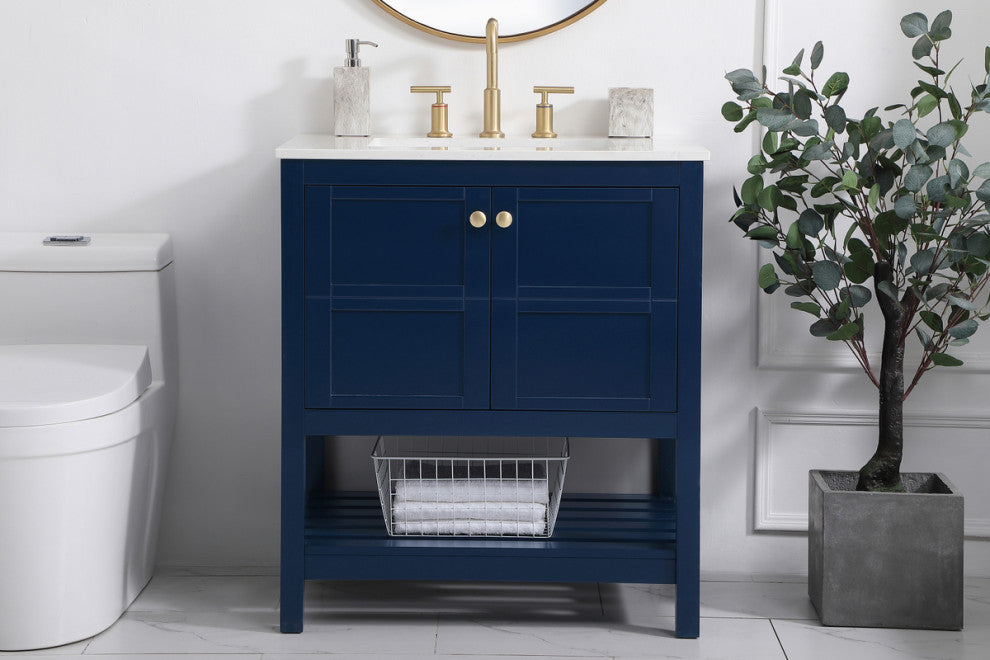 Tucker Blue 30" Single Sink Bathroom Vanity