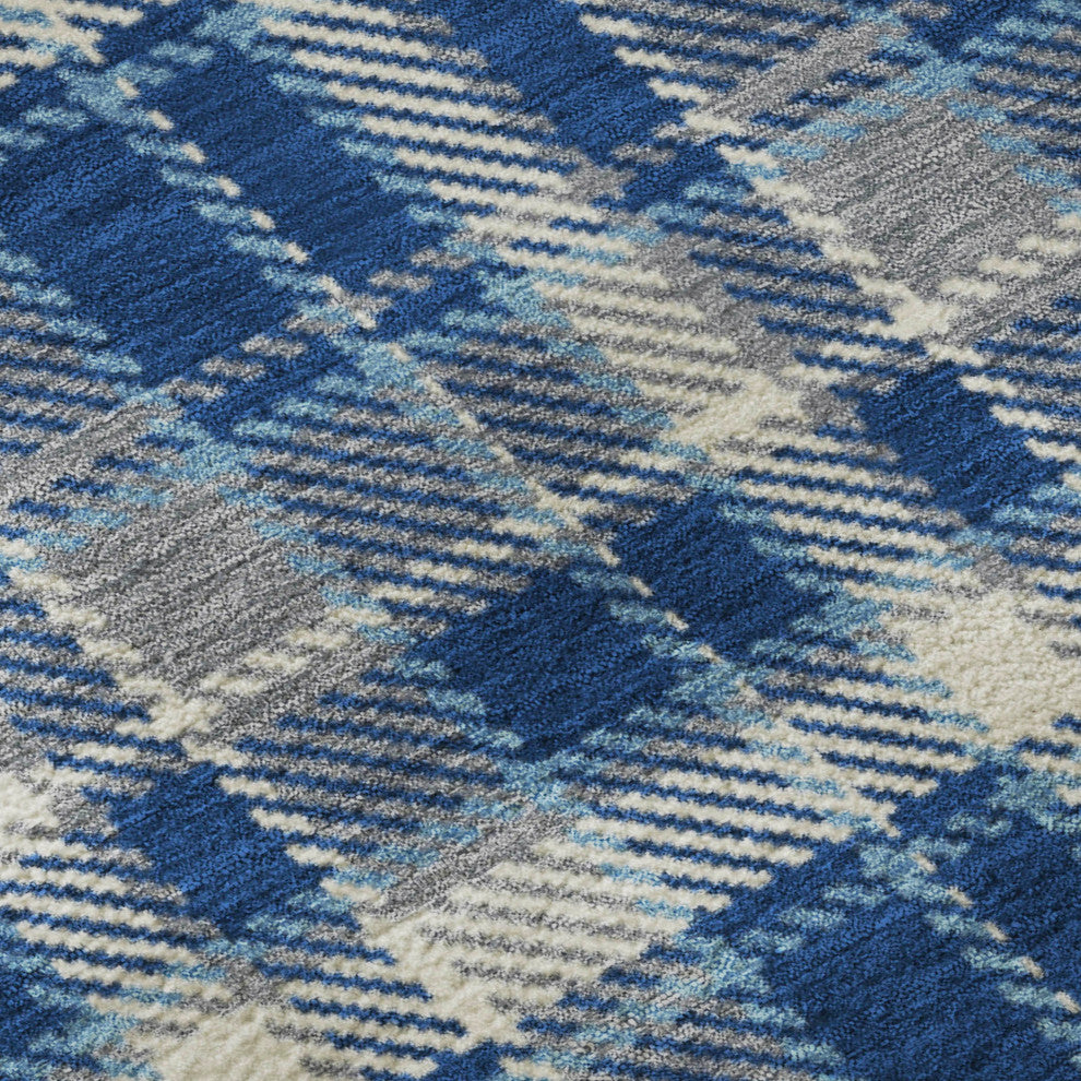 Premium Machine Washable Mayfield AMF563 Navy 3' x 5' Rug