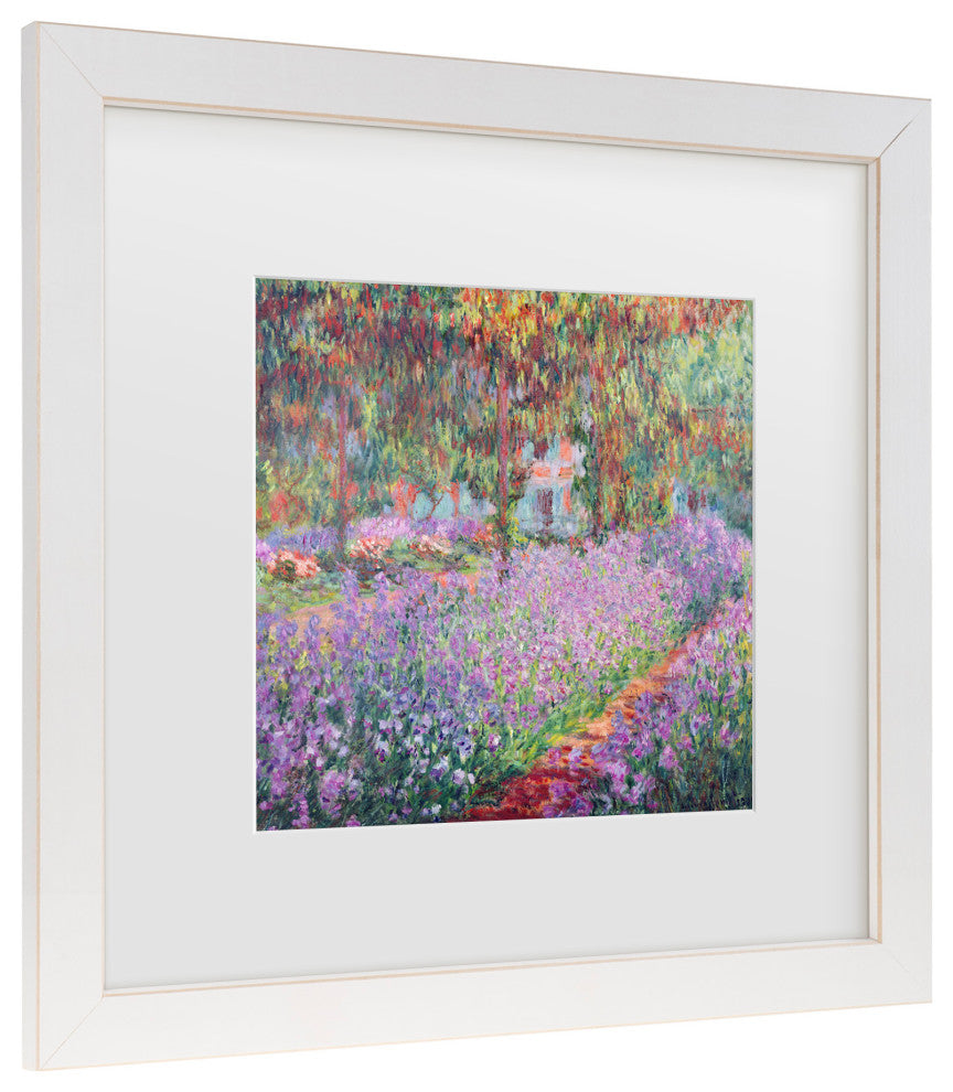 Claude Monet 'The Artists Garden at Giverny' Matted Framed Art, 11"x11"