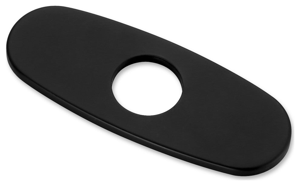 Luxier Rounded Kitchen Faucet Single-Hole Deck Plate, 6.25", Matte Black