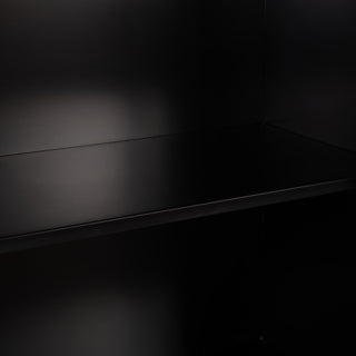 Dark interior cabinet shot; partial view, not full product, no background context