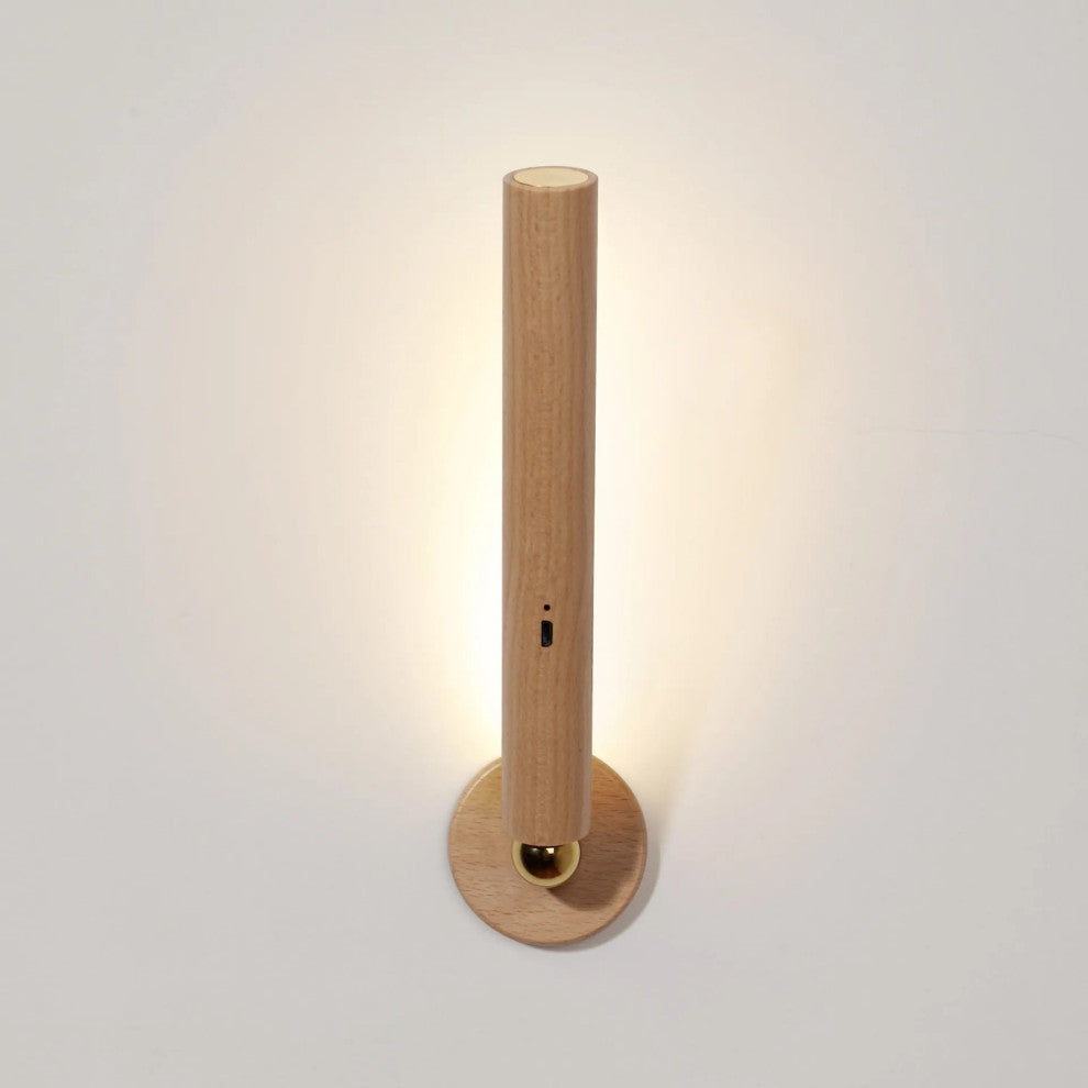 Minimalistic Wooden Wall Lamp in Nordic Style for Living Room, Bedroom