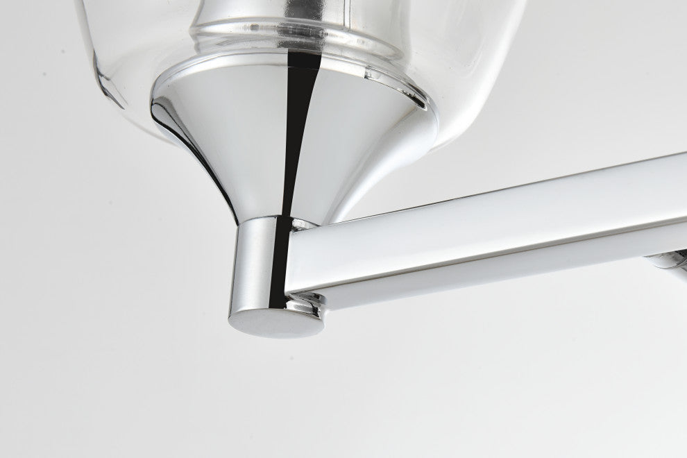 2 Light Chrome And Clear Bath Sconce