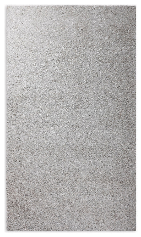 5" x 7" White and Silver Sparkly Area Rug