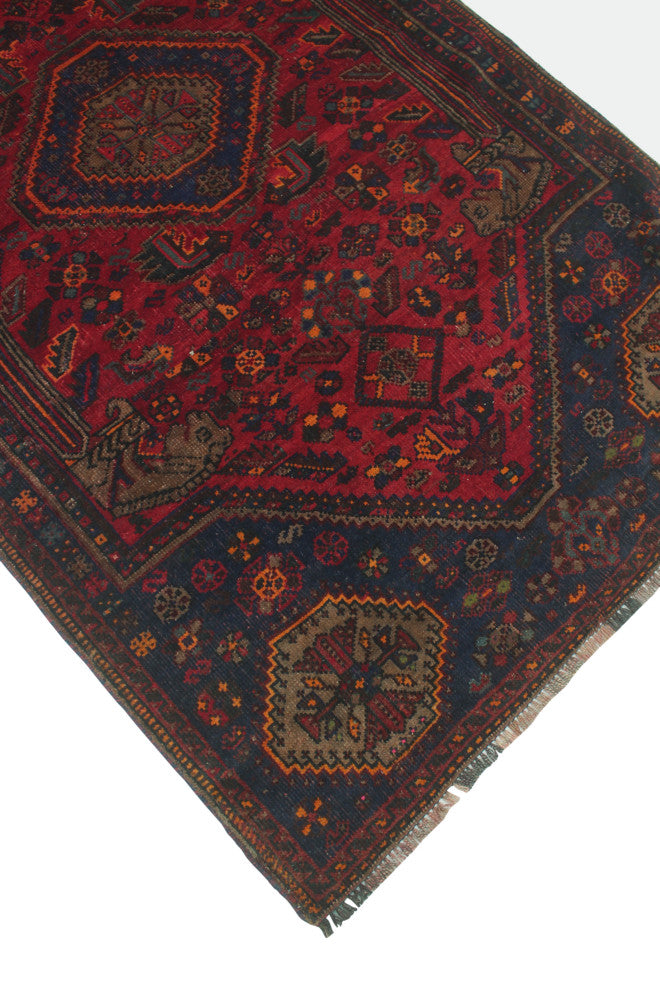 Fine Vintage Distressed Alethya Red Rug