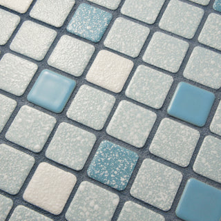 Crystalline Square Blue Porcelain Floor and Wall Tile