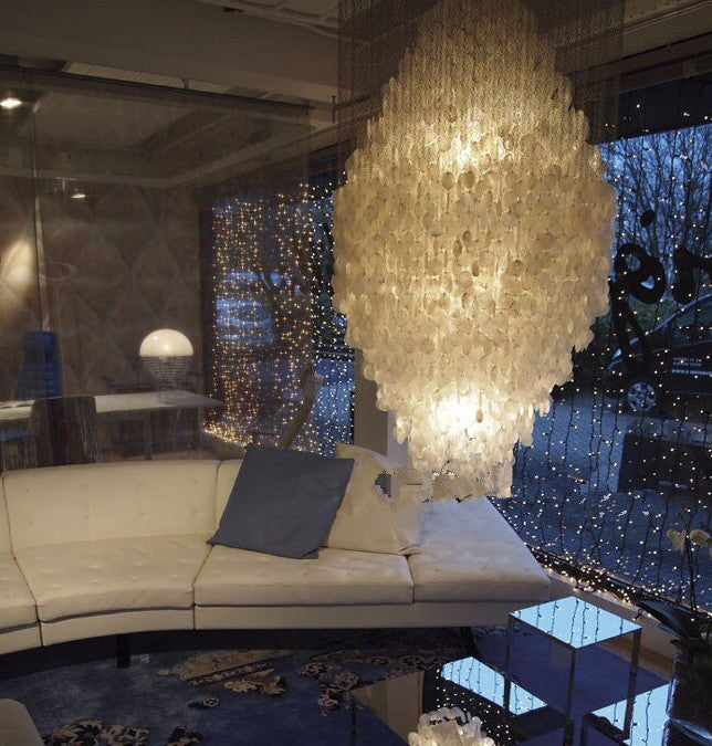Artemis Capiz Shell Chandelier, W28"xh48"