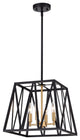 Ironclad Industrial 4 Light Textured Black Inverted Pendant Ceiling Fixture 14"W
