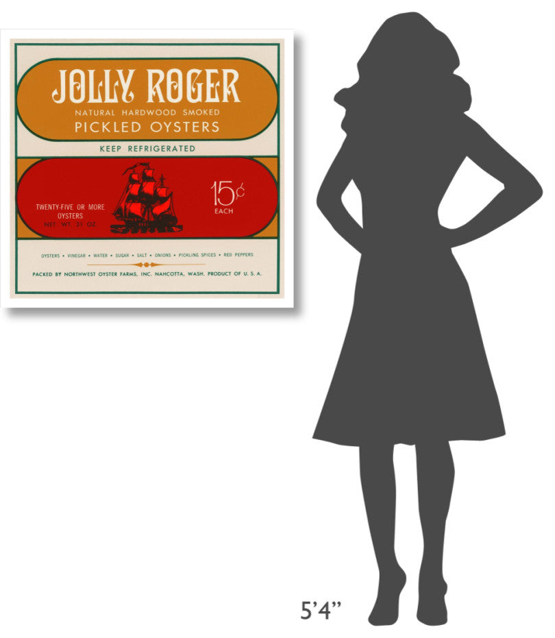 "Jolly Roger Pickled Oysters" Digital Paper Print by Retrolabel, 32"x31"