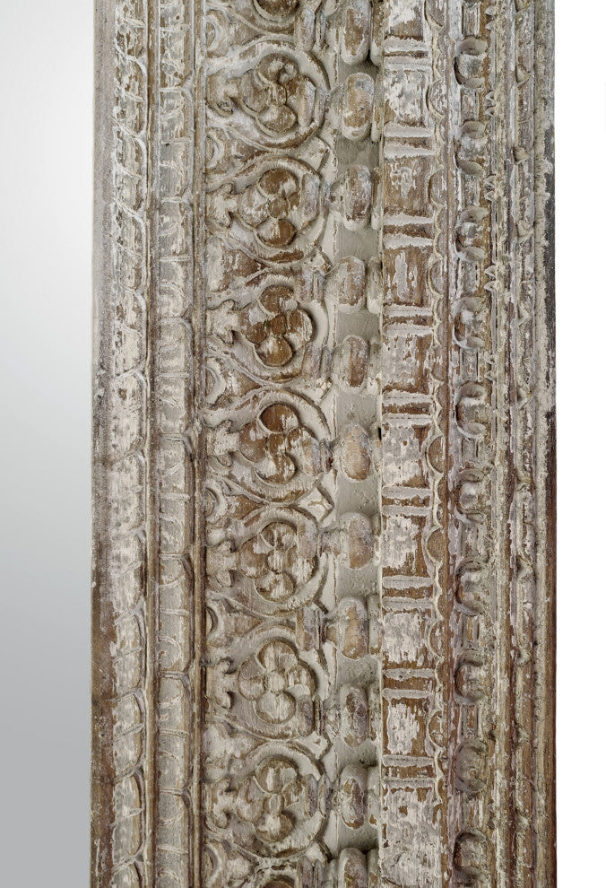 Gray Wash Moulding Spindle Mirror