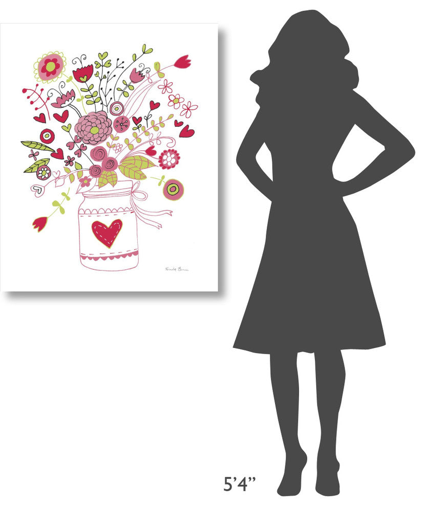 "Valentines Flowers I" Digital Paper Print by Farida Zaman, 30"x37"