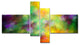 Colorful Sky with Blur Stars, Abstract Canvas Art Print, 60"x32", 4 panels