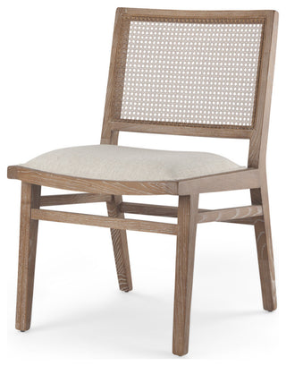 Wynn Cream Fabric With Cane And Light Brown Wood Frame Dining Chair (Set of 2)