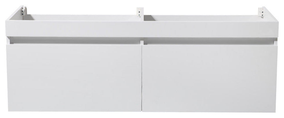 Fresca Largo 57" White Modern Double Sink Bathroom Cabinet