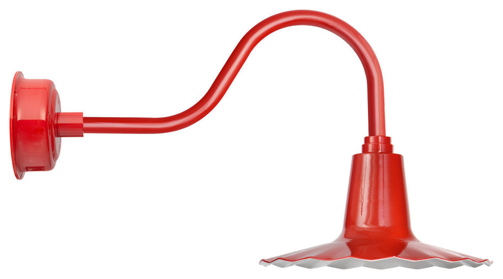 16" Iris LED Wall Light With Contemporary Arm, Red