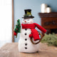 Snowman Figurine With Pine Tree 9"H