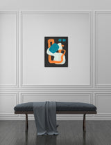 Colored Shapes on Black II, 36 x 48