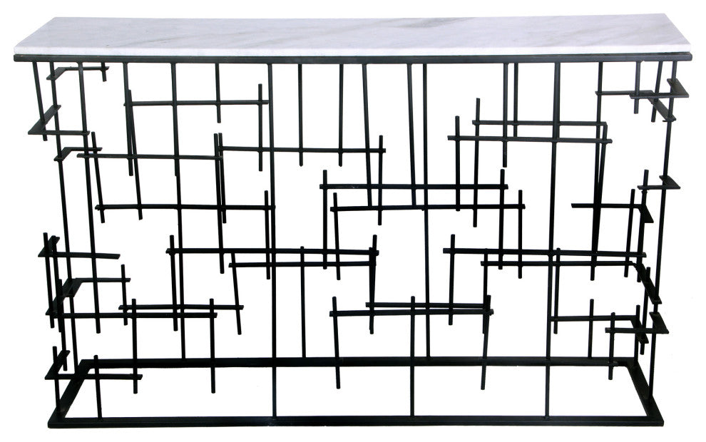 Contemporary Matrix Console Table - Grey