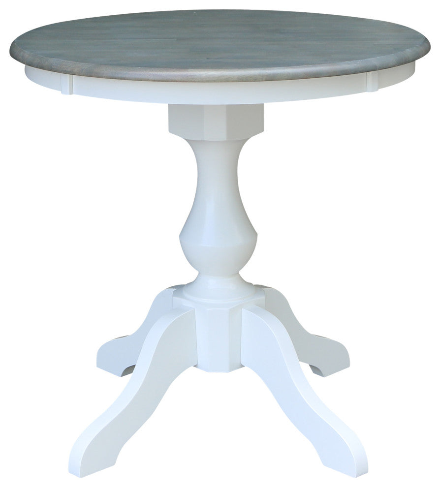 30" Round Pedestal Dining Table with 2 Madrid Ladderback Chairs