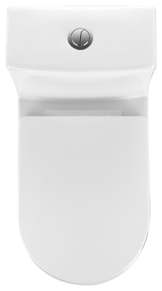 Modern Small One Piece Toilet, Compact Bathroom Tiny Mini Commode Dual Flush