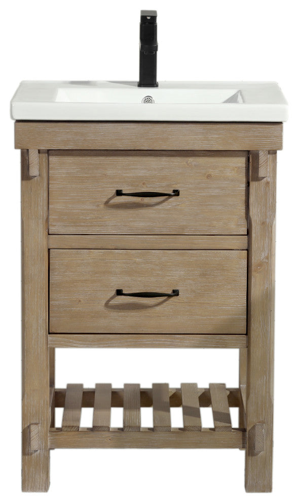 Marina 24" Bathroom Vanity, Weathered Fir Finish